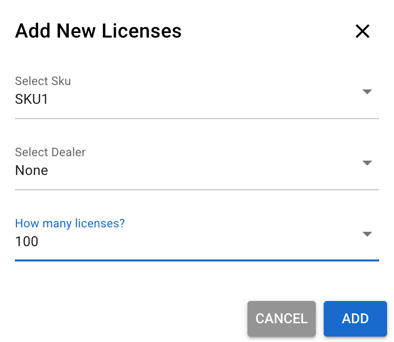 Add Licenses