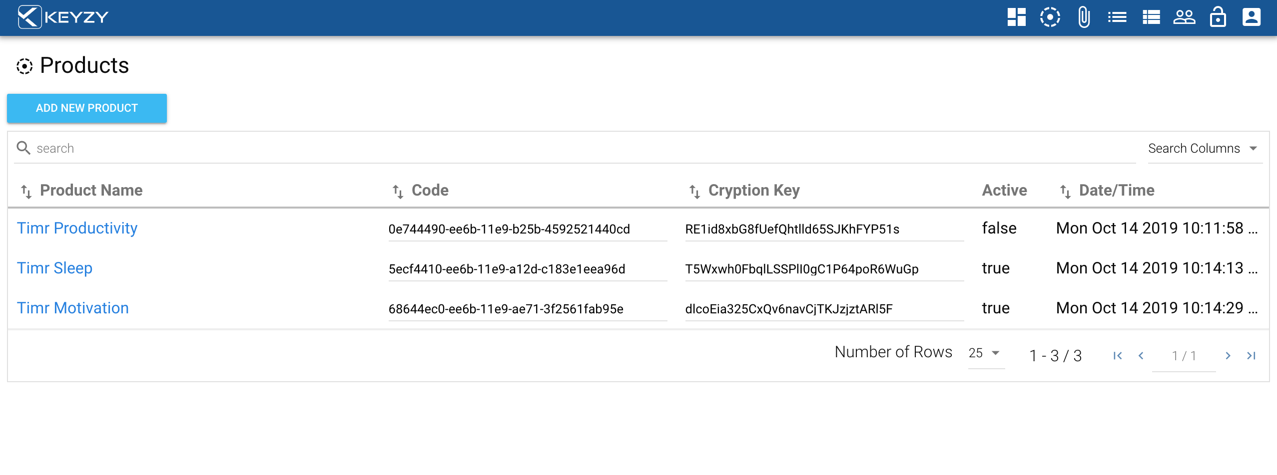 KEYZY products section